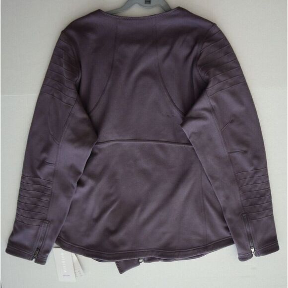 Athleta S252-0042 Women's Sz 2XL Purple Asymmetrical Full Zip Moto Jacket - Picture 12 of 12
